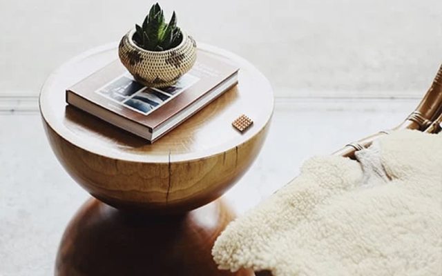 Lattice plate on a living-room side table