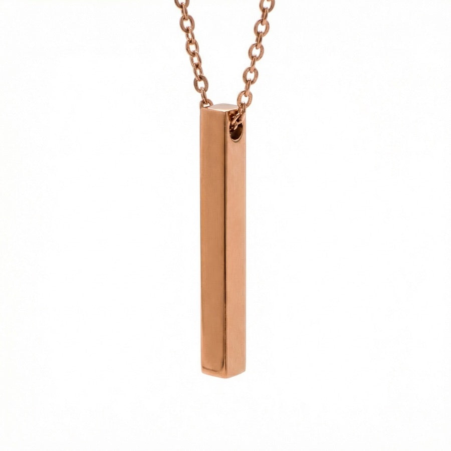 Quantum copper EMF necklace, slim bar pendant on chain