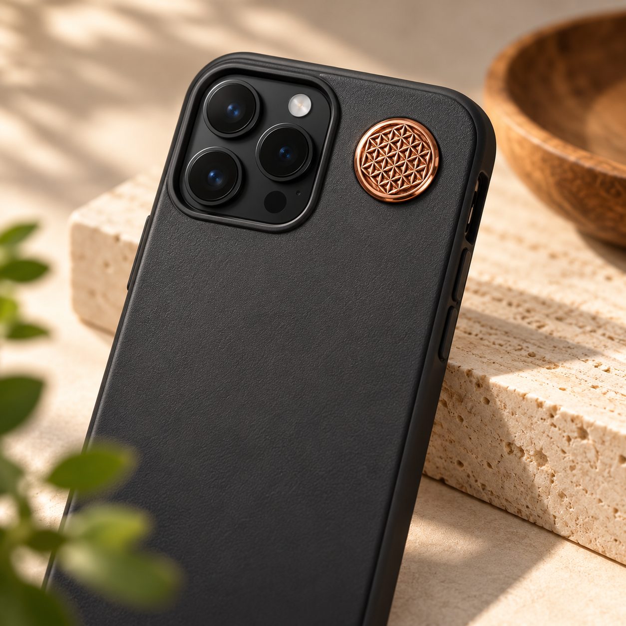 Ripple attached to a dark premium phone case